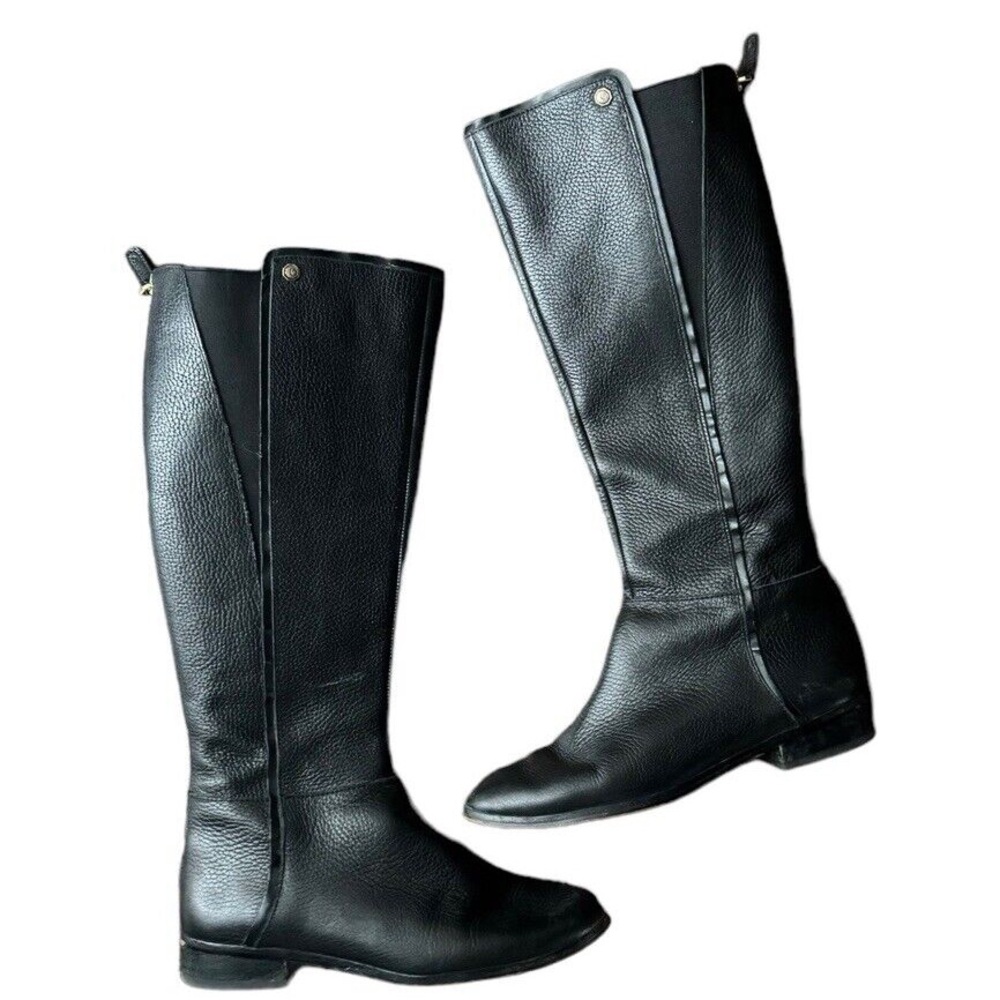Louise et Cie Knee High Tall Riding Boots 6.5 stretch Equestrian black leather